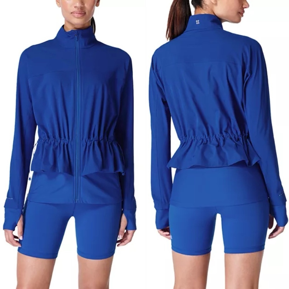 Sweaty Betty Fast Lane Layered Blue Running Jacket‎